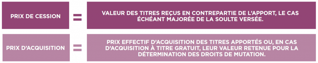 report d'imposition apport de titres